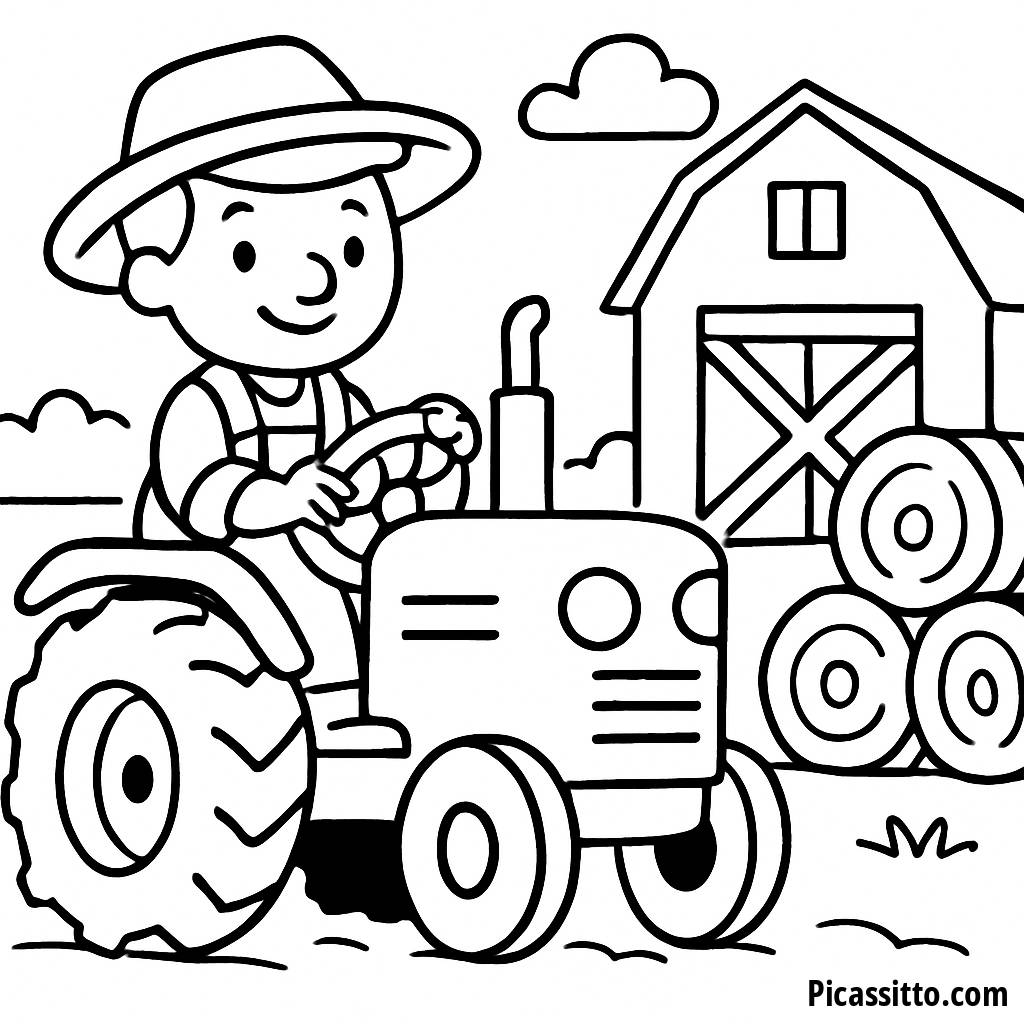 Friendly Farmer Coloring Page