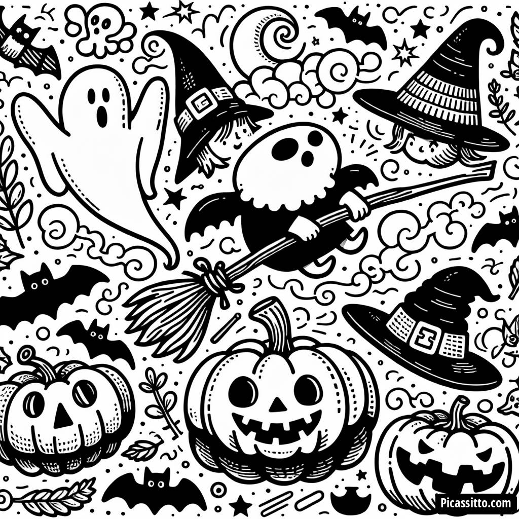 Freundlicher Geist Halloween Malvorlage