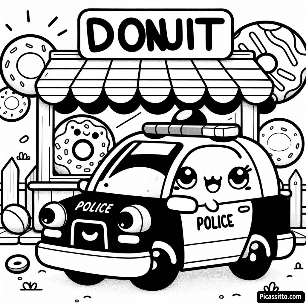 Раскраска Дружелюбного Полиции Автомобиля