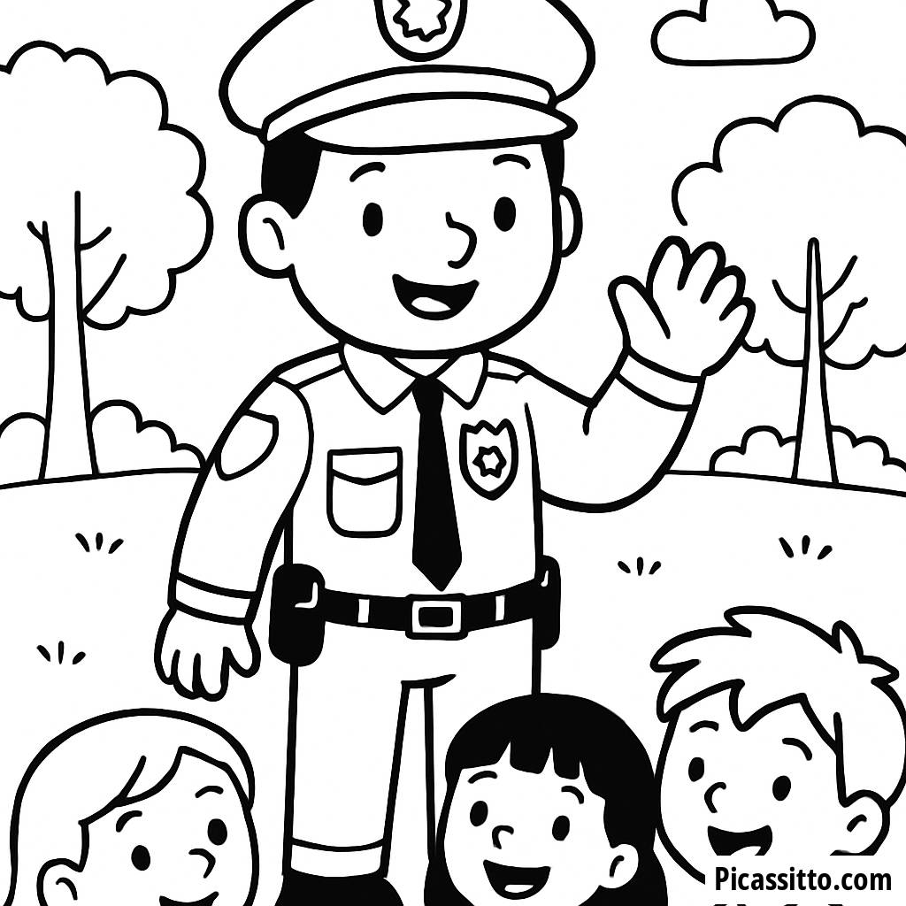 Раскраска Доброго Полицейского