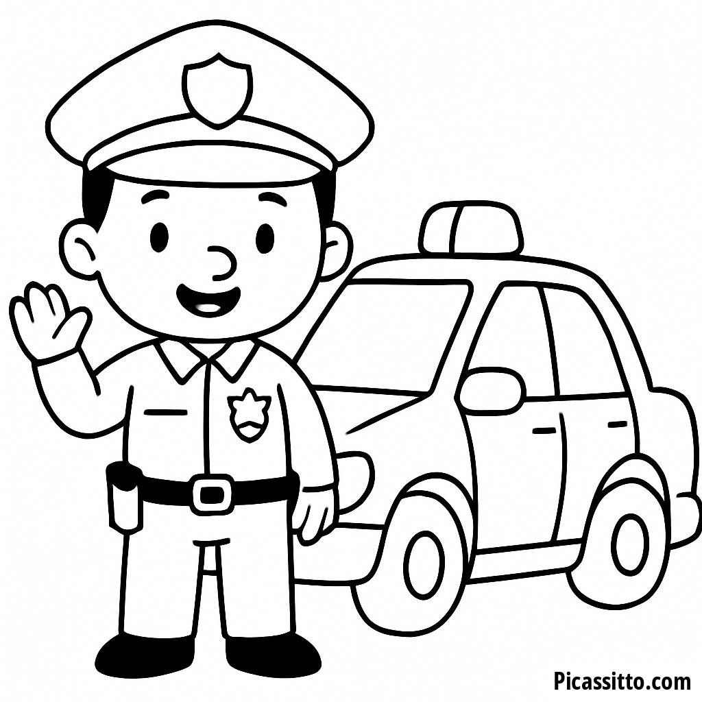 Freundliche Polizeibeamter Malvorlage