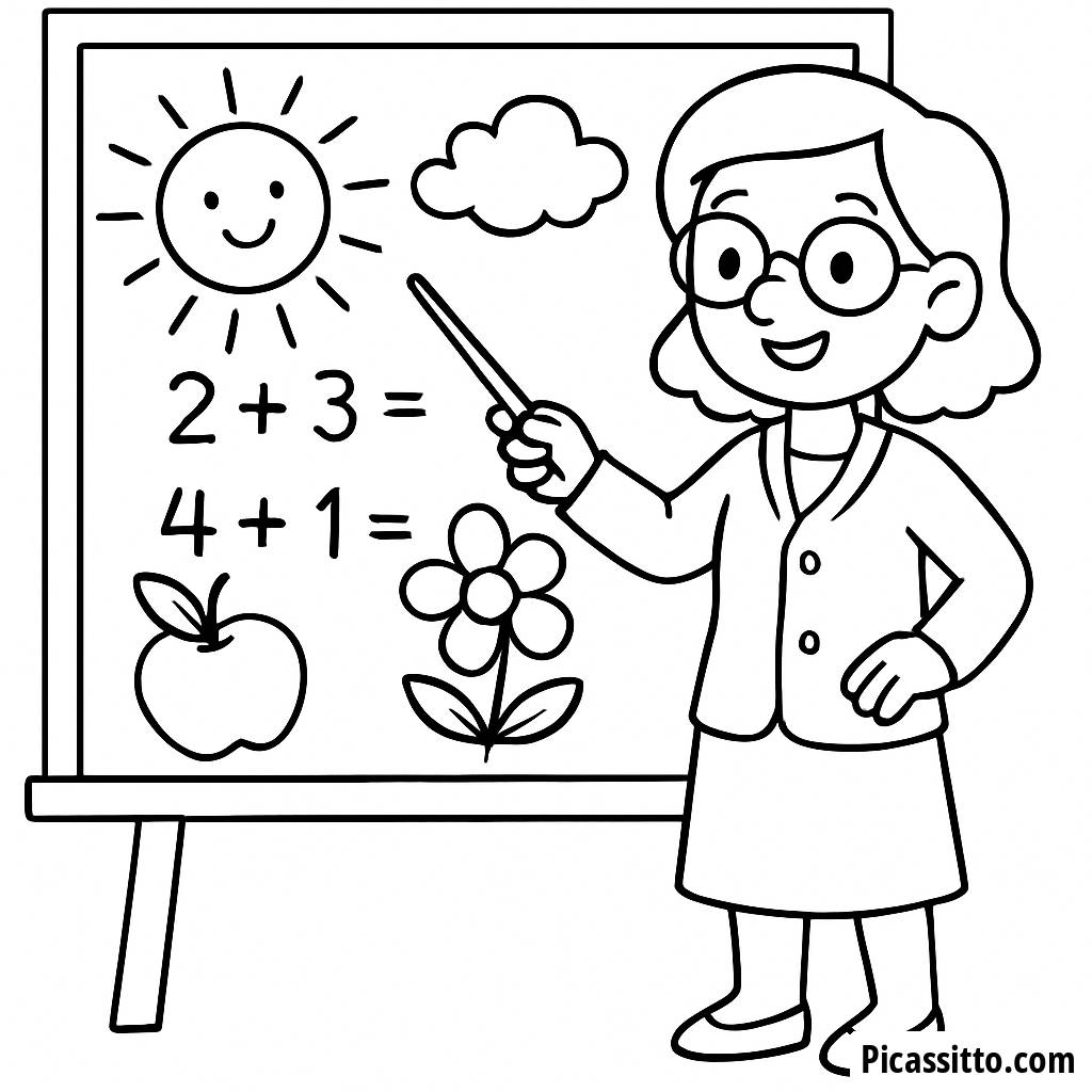 Freundlicher Lehrer Ausmalbild