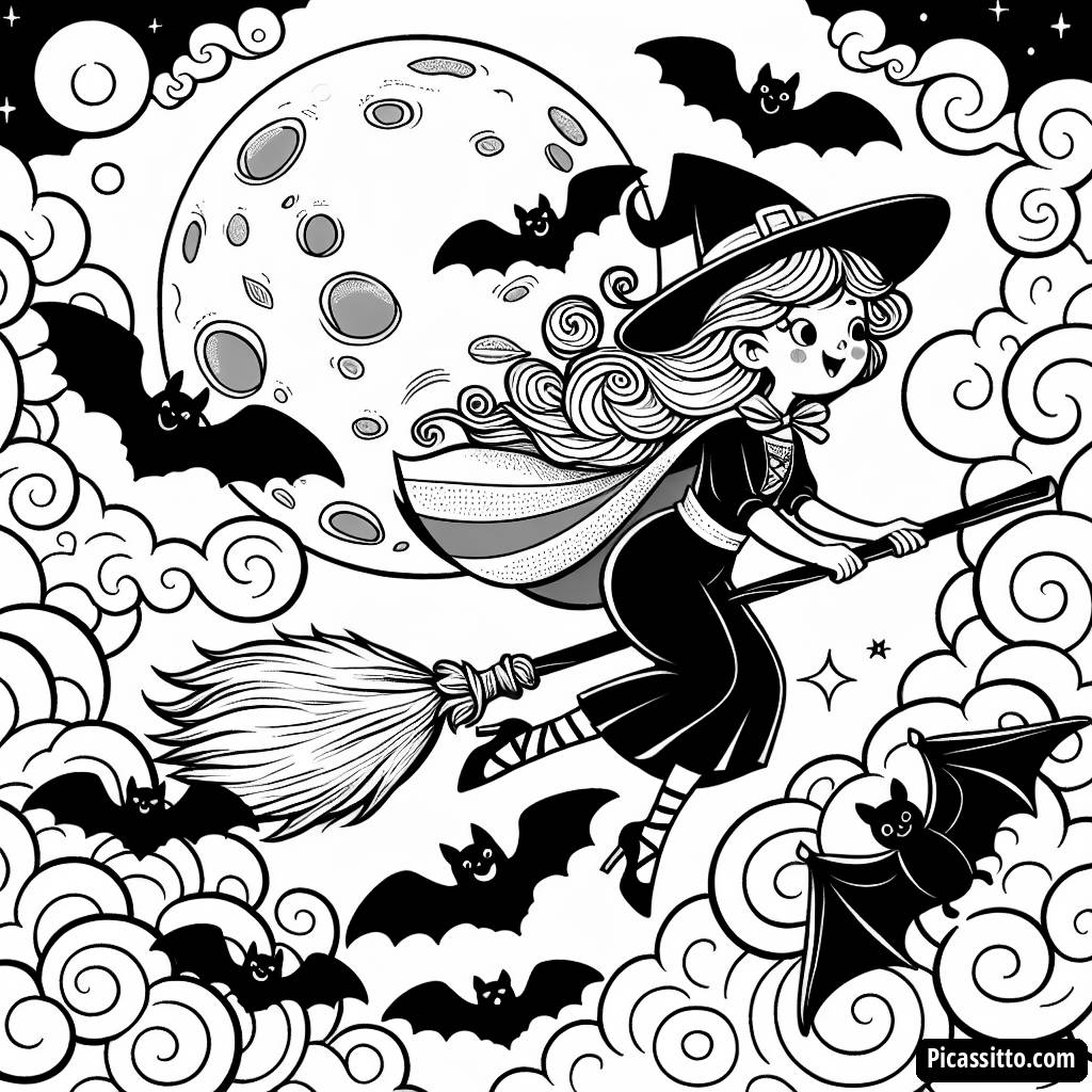 Freundliche Hexe Ausmalbild