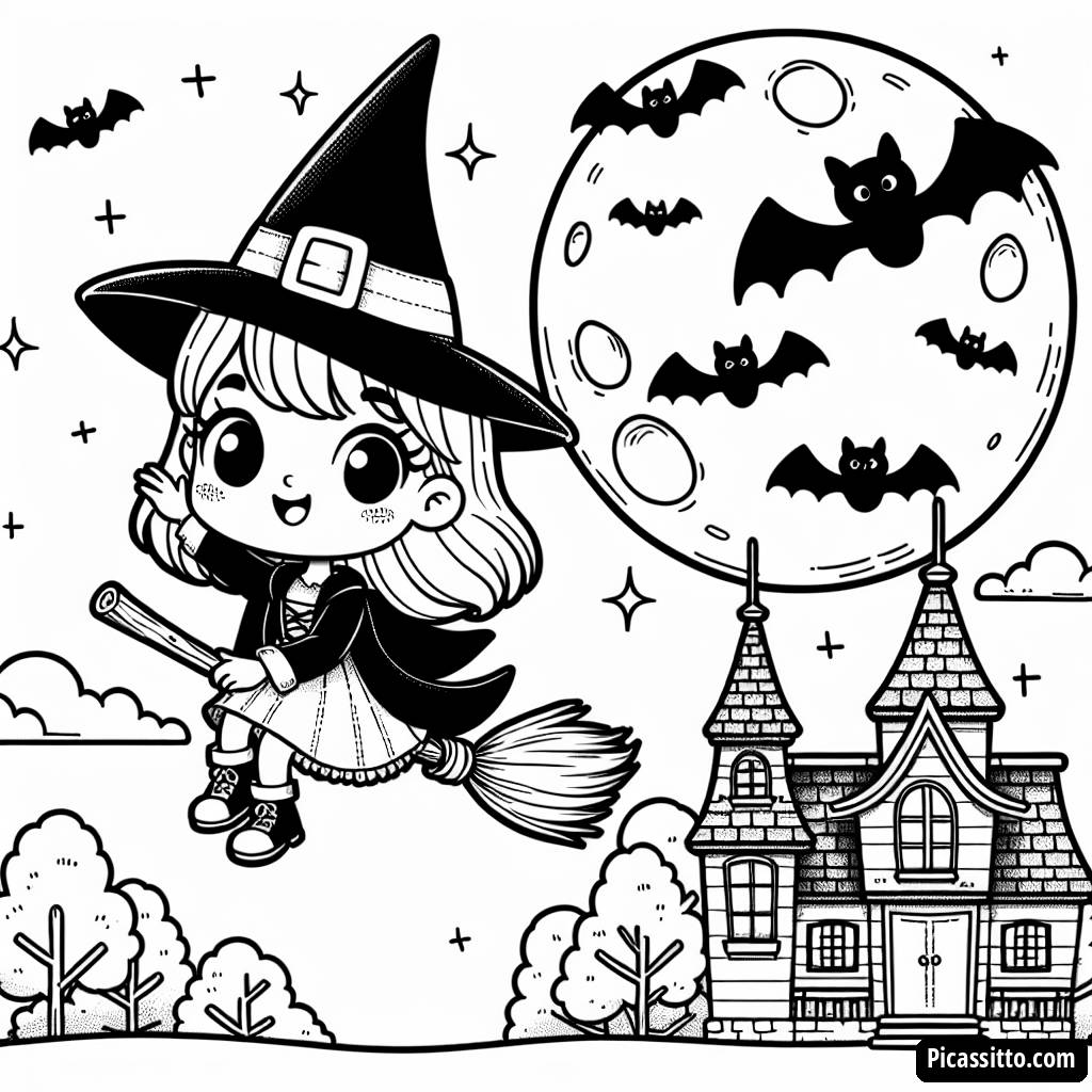 Page à Colorier de la Sorcière Amicale