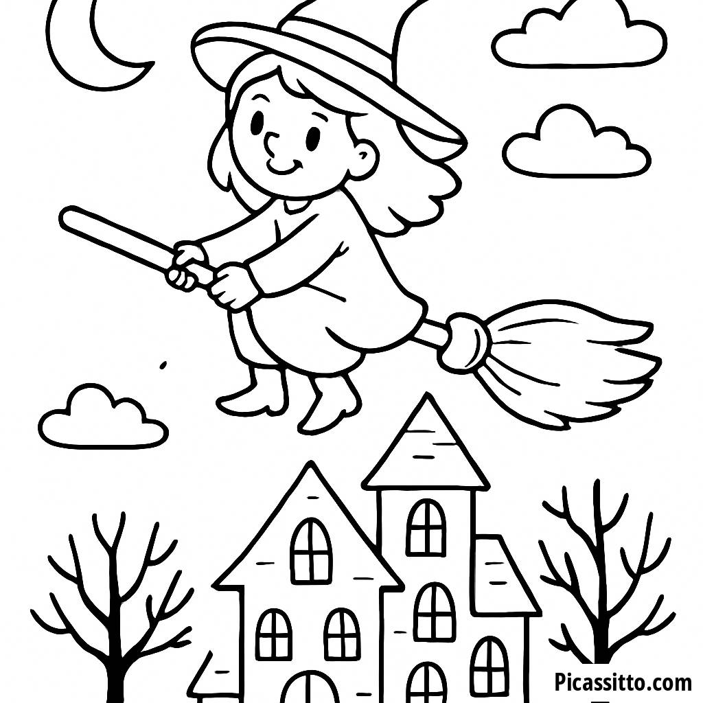 Page à Colorier de la Sorcière Amicale