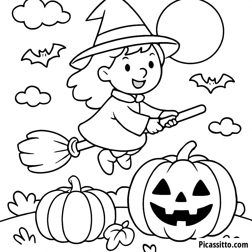 Раскраска Дружелюбной Ведьмы