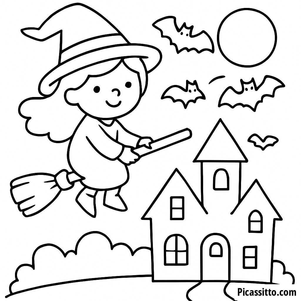 Freundliche Hexe Ausmalbild