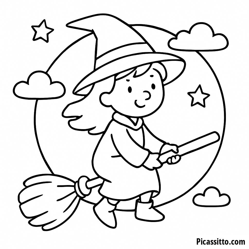 Freundliche Hexe Malvorlage