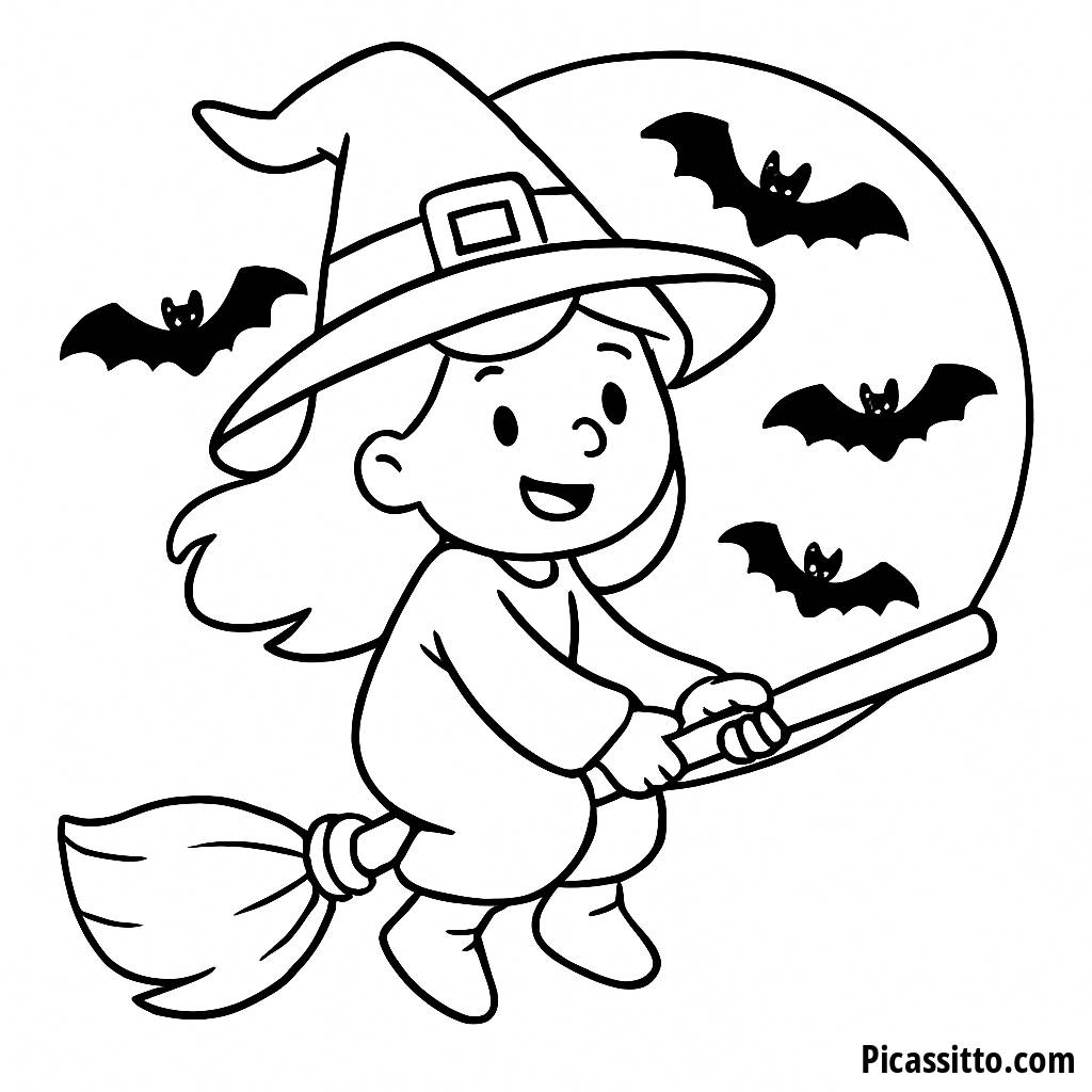 Friendly Witch Coloring Page