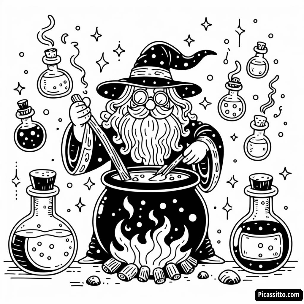 Раскраска Дружелюбного Волшебника