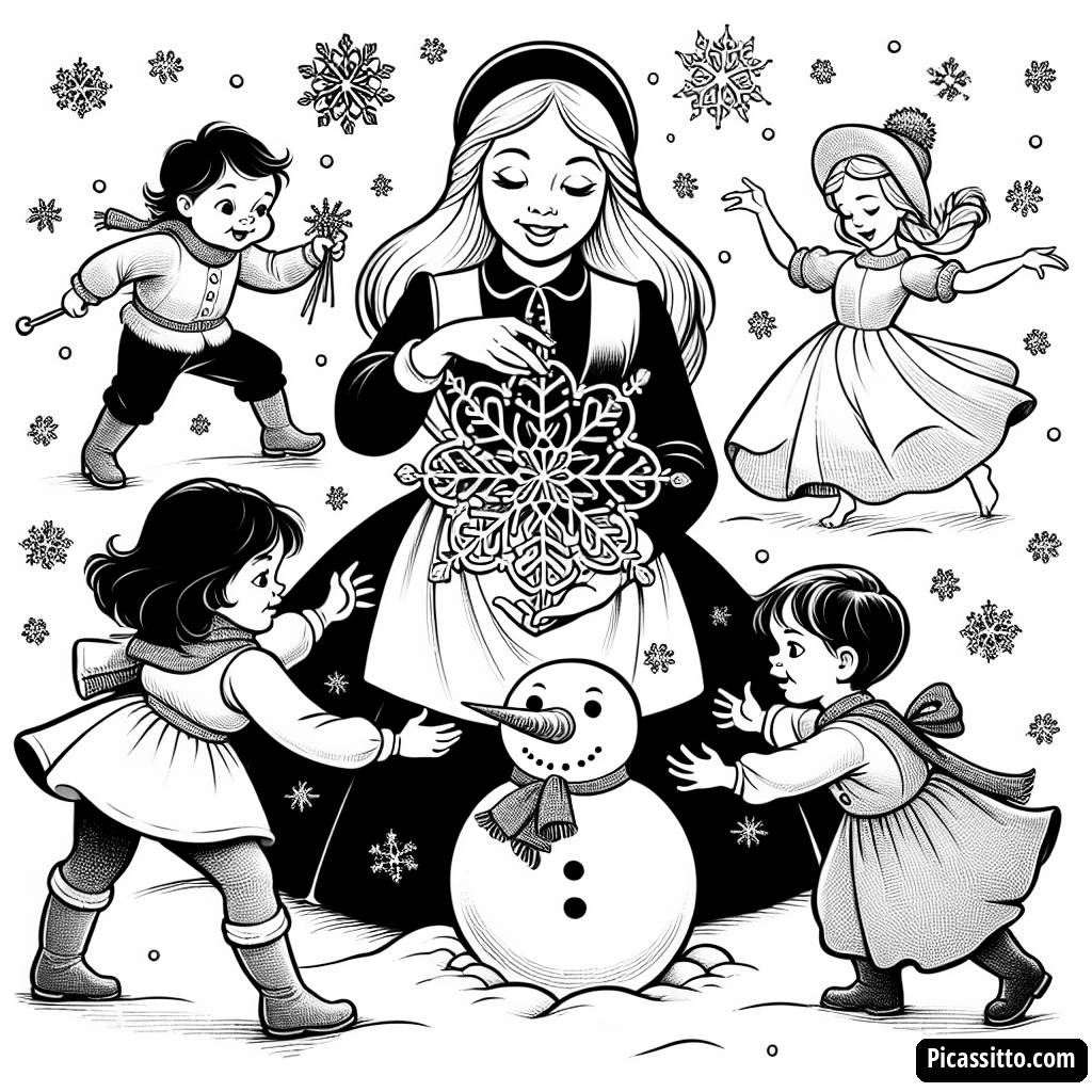 Frozen Malvorlage: Elsa, Anna und der Magische Schneekristall