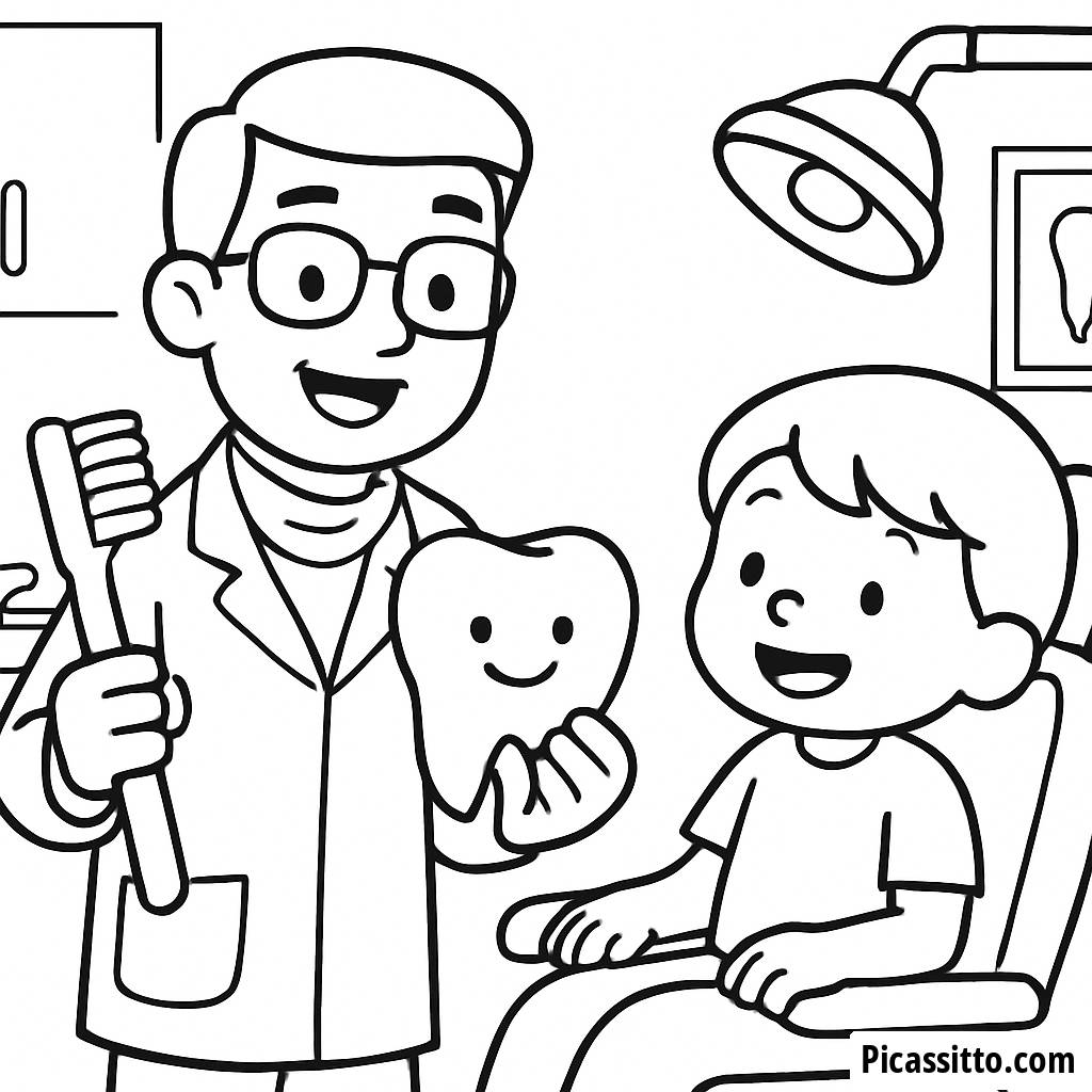 Spaßige Malvorlage: Lerne Deine Zähne zu Putzen!