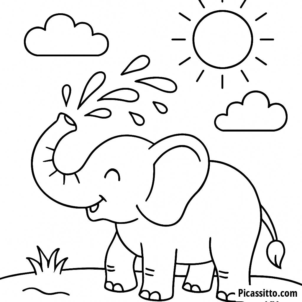 Spaßiger Elefant Ausmalbild
