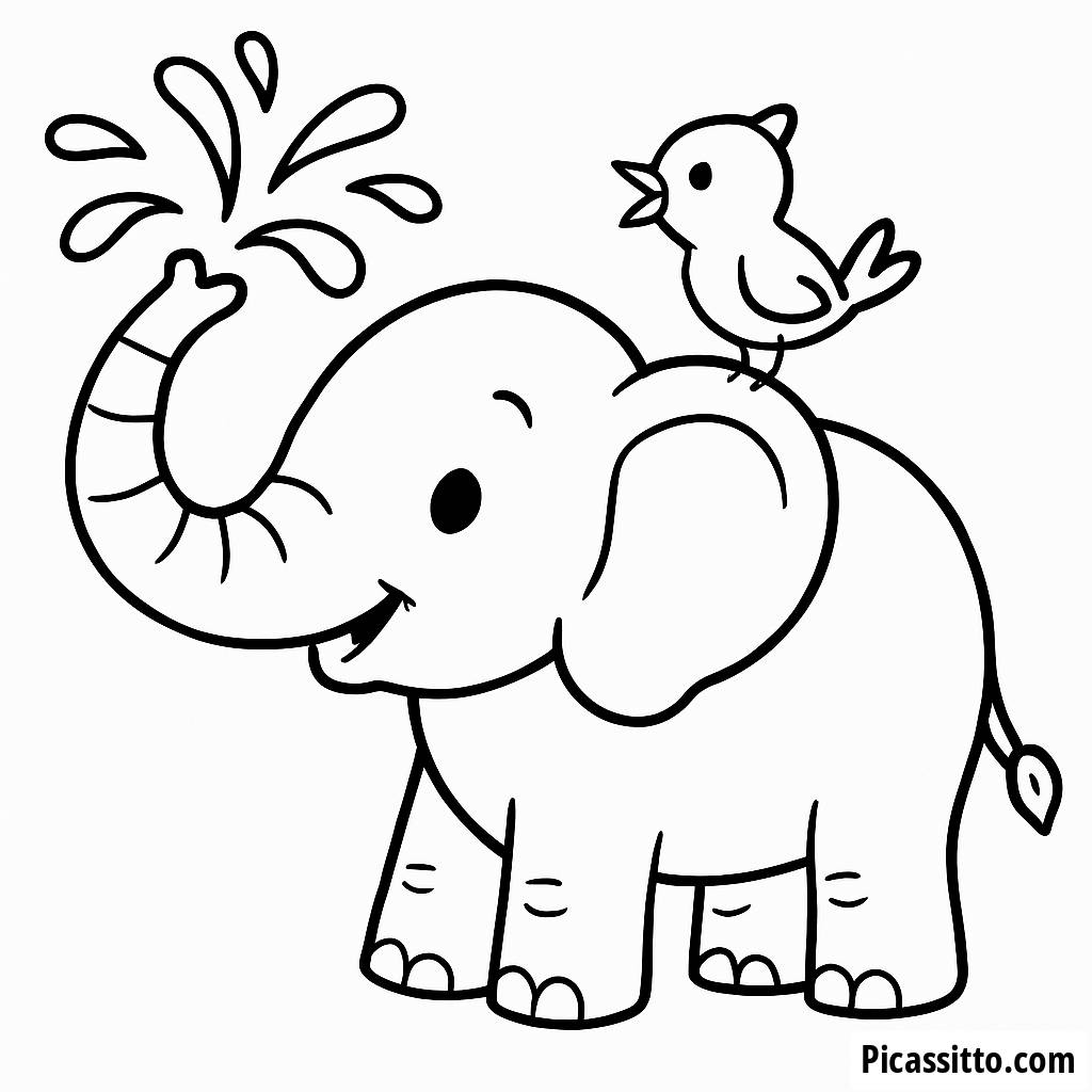 Fun Elephant Coloring Page