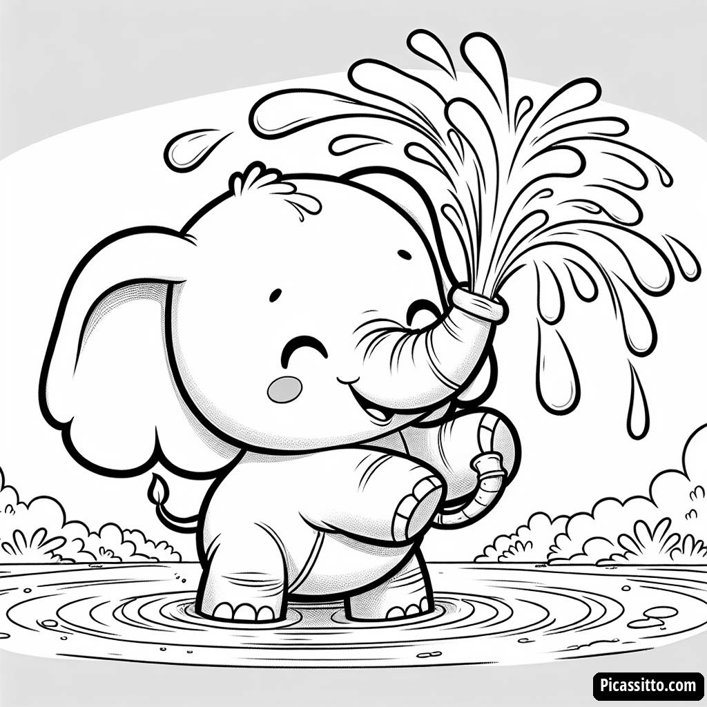 Веселая Раскраска Слона