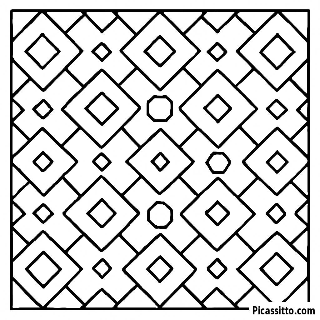 Spaßige Geometrische Muster Ausmalbild