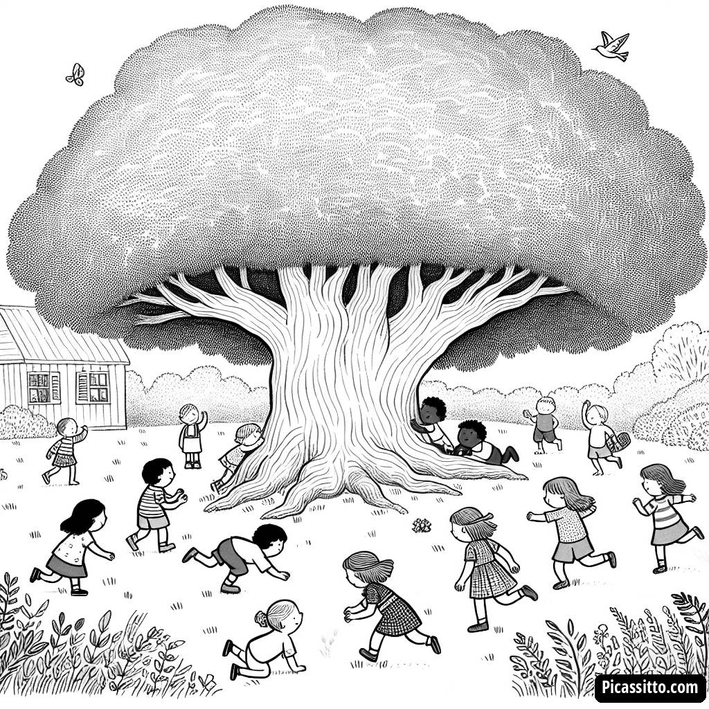 Spaßige Verstecken Ausmalbild