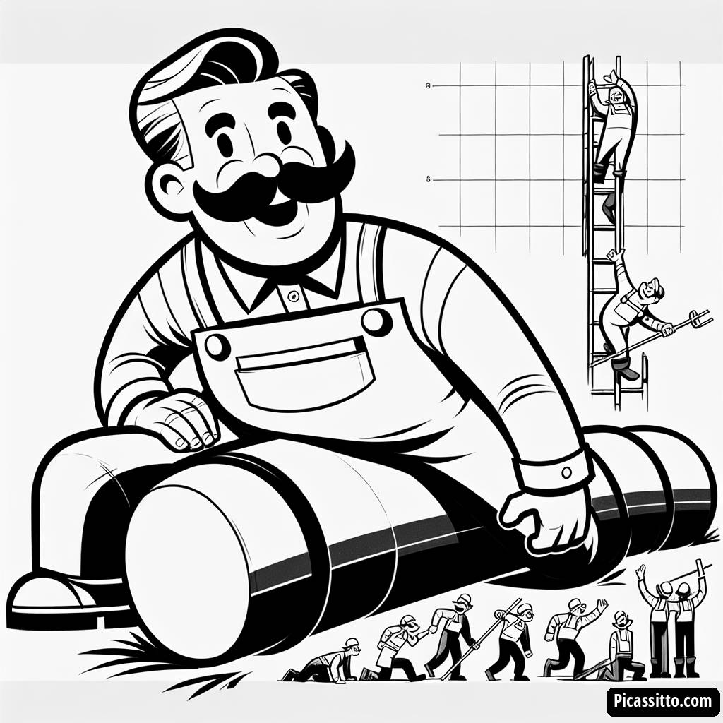 Página para Colorir do Luigi Escorregando por um Tubo Verde