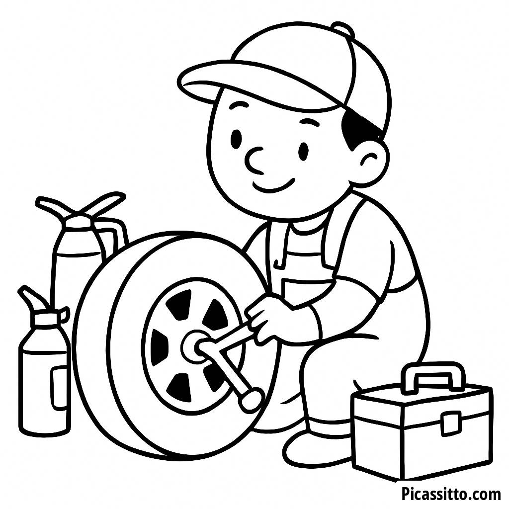 Fun Mechanic Coloring Page