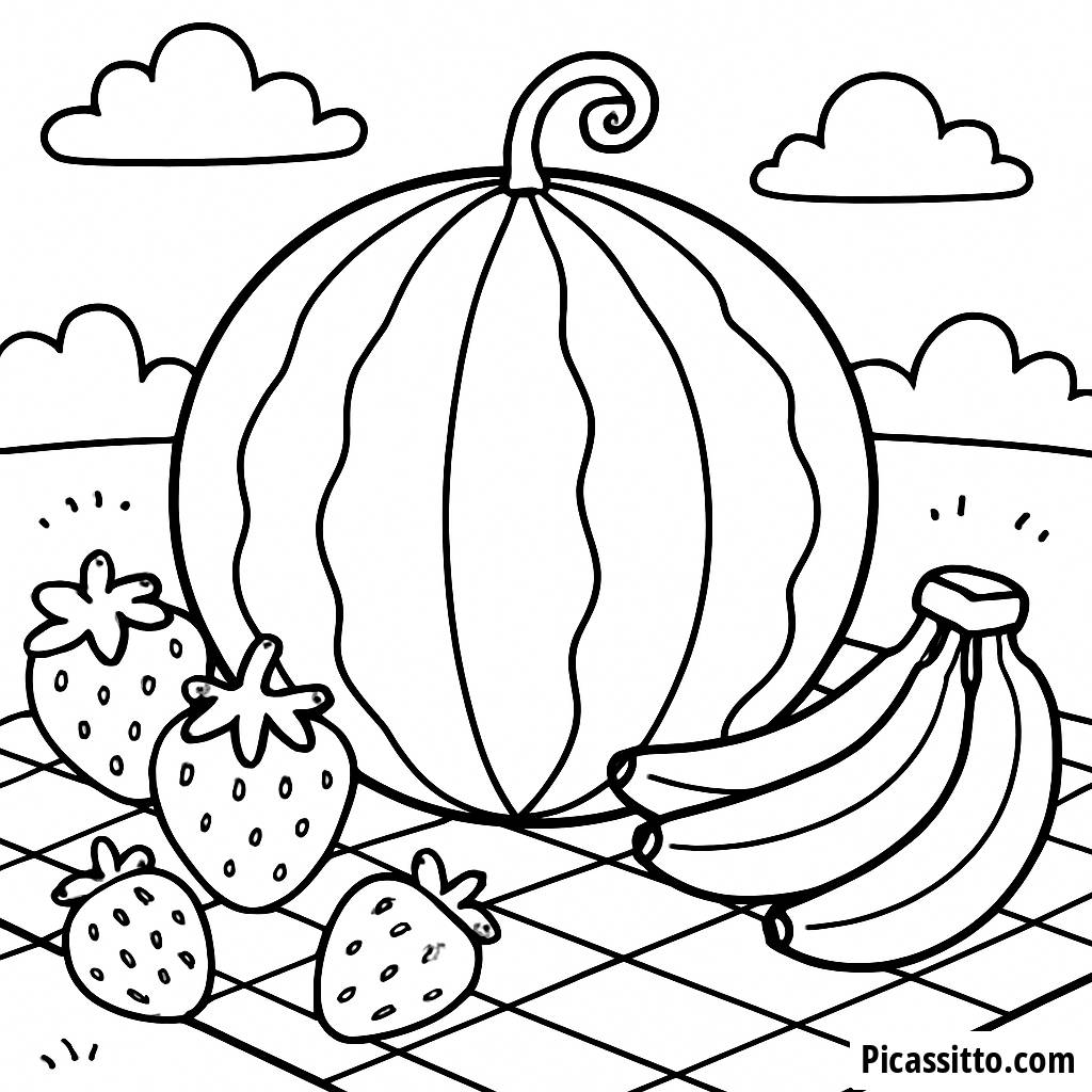 Página para Colorear de un Divertido Picnic