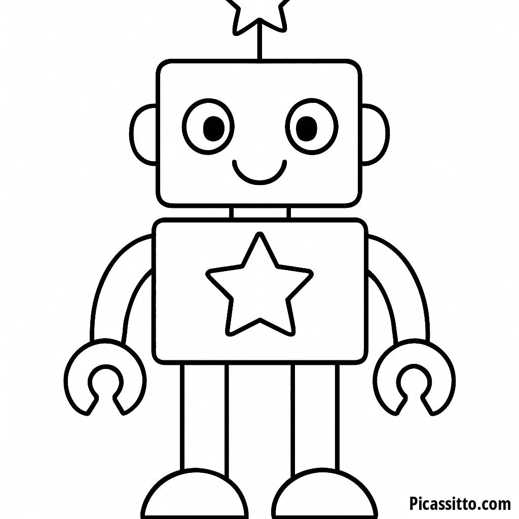 Page à Colorier Robot Amusant: Des Formes à Gogo !