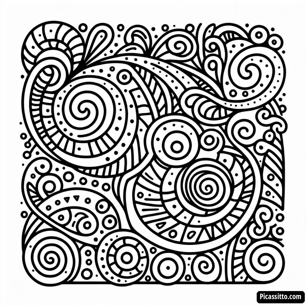 Spaßige Spiralmalvorlage für Kinder