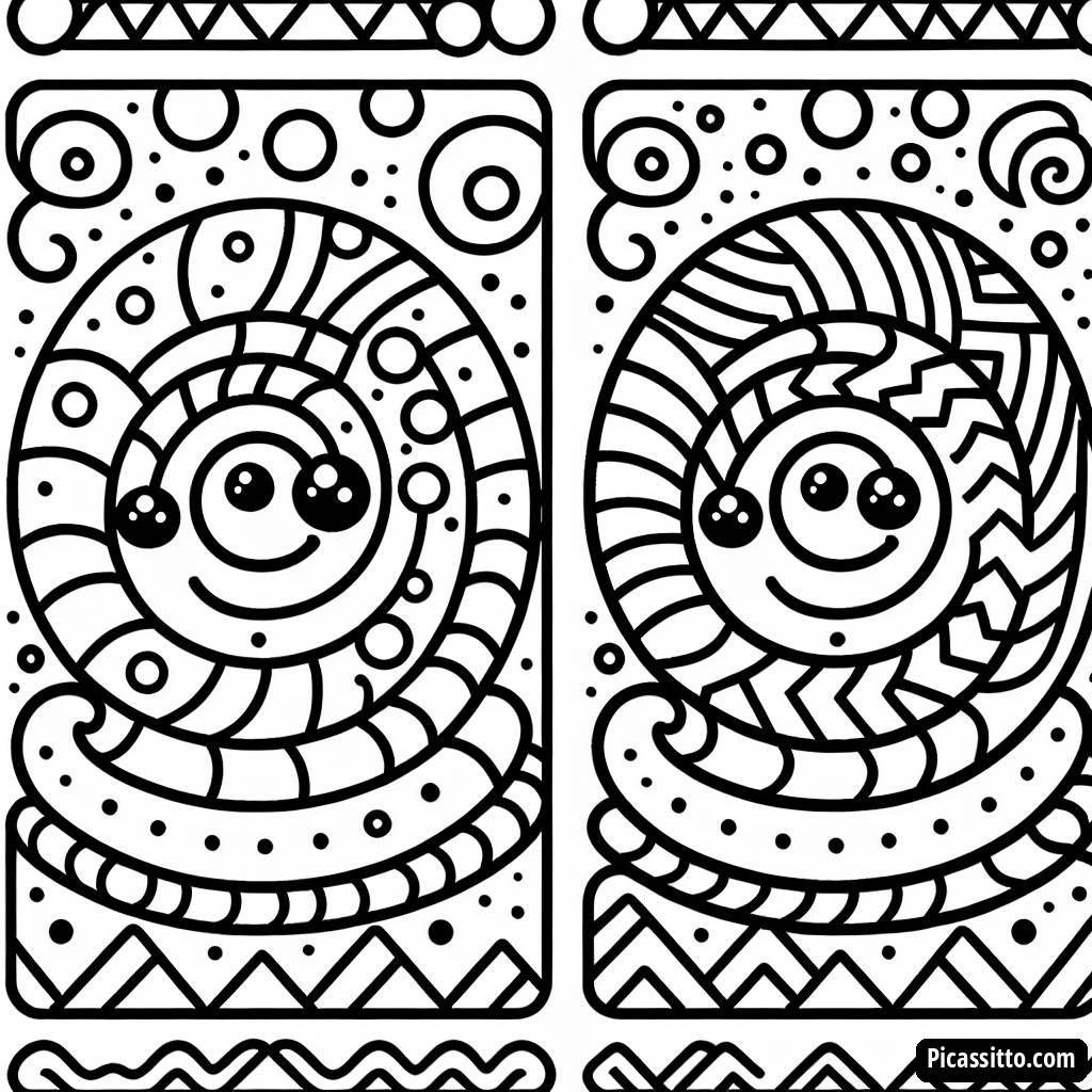 Página para Colorir com Padrão Espiral Divertido