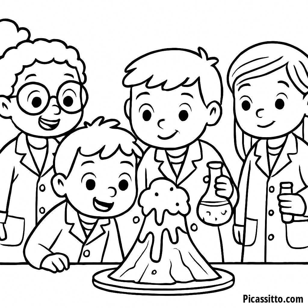 Раскраска Вулканического Эксперимента