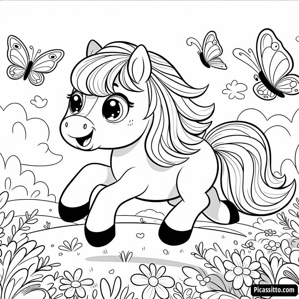 Page à Colorier de Cheval Galopant