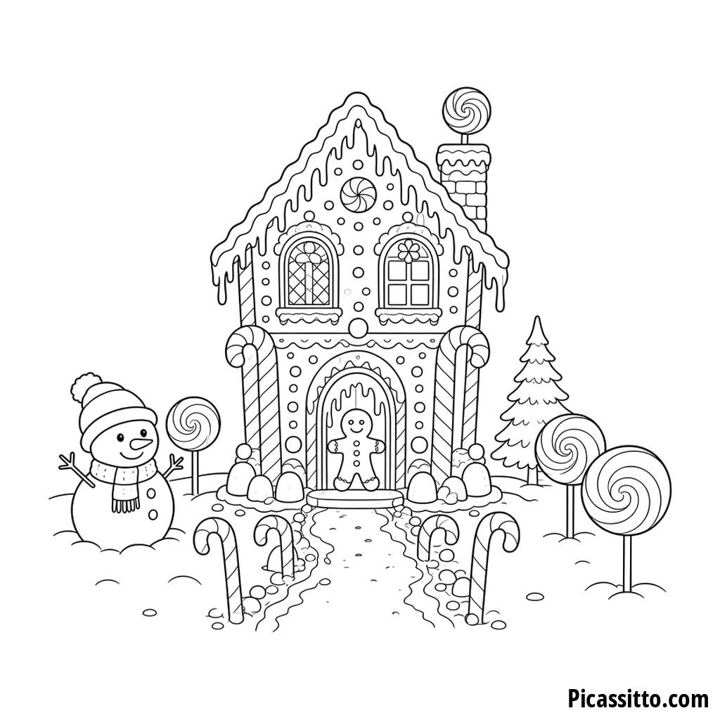 Casita de jengibre para colorear