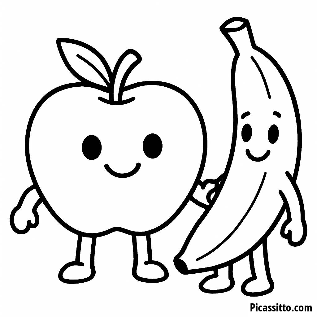 Página para Colorear de la Feliz Manzana