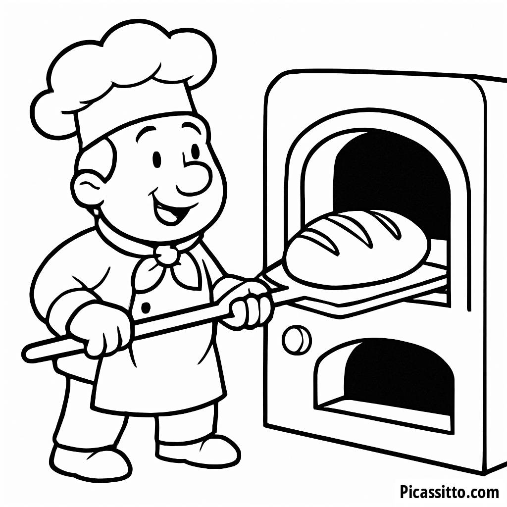 Glücklicher Bäcker Malvorlage