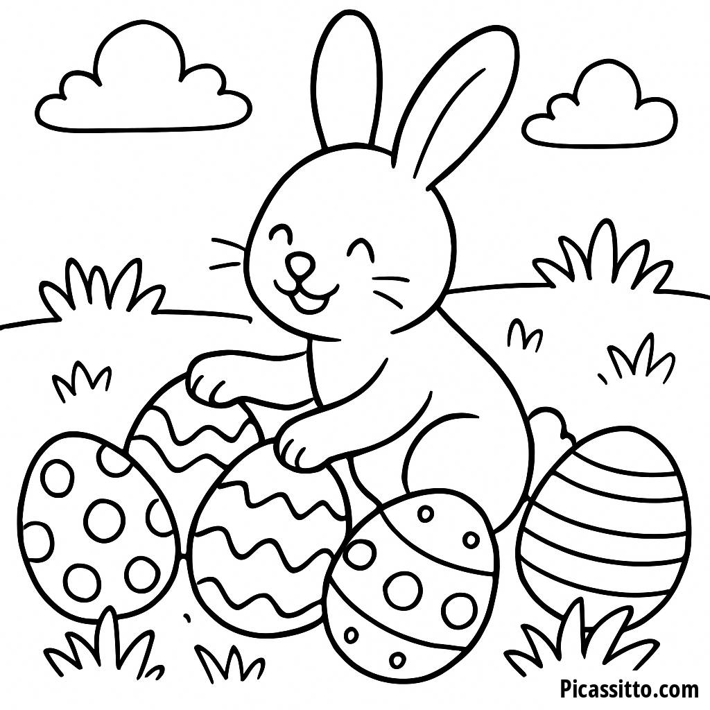 Fröhliche Hase Ostern Malvorlage