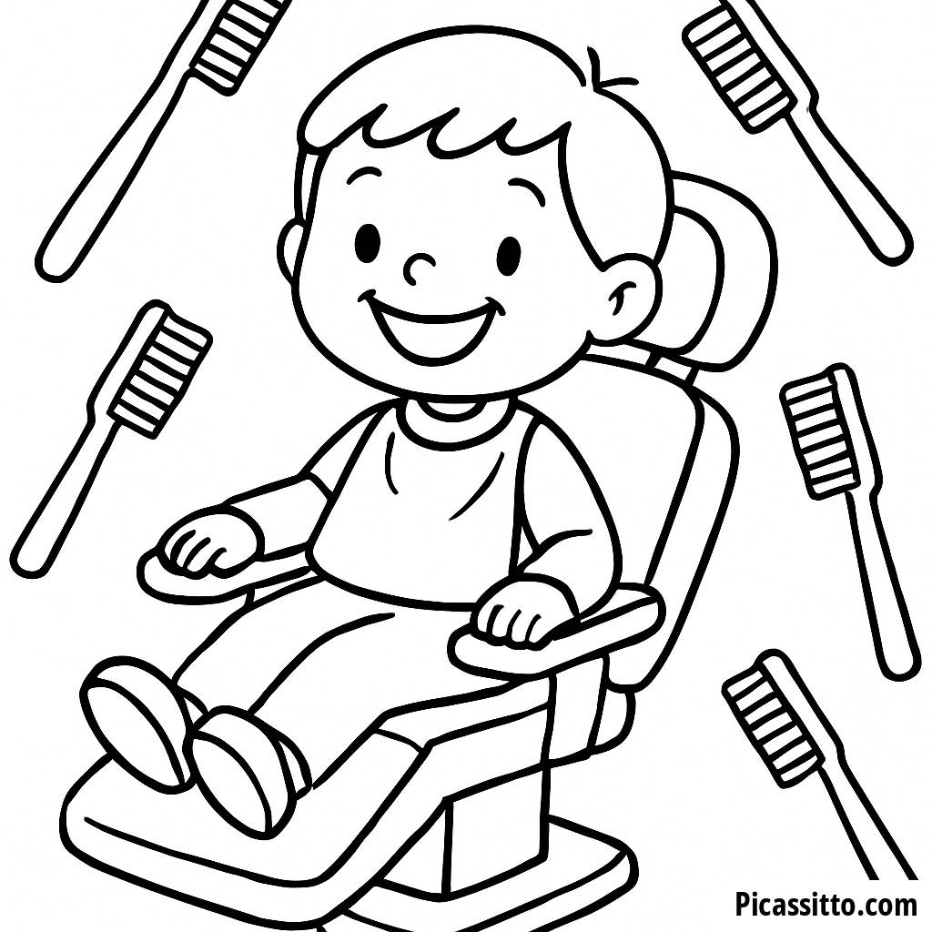 Page à Colorier du Dentiste Heureux