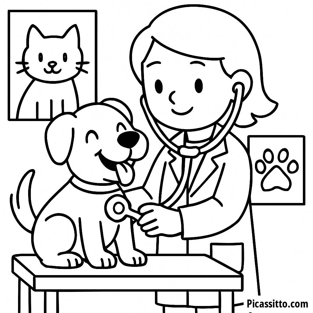 Happy Dog Coloring Page for Kids