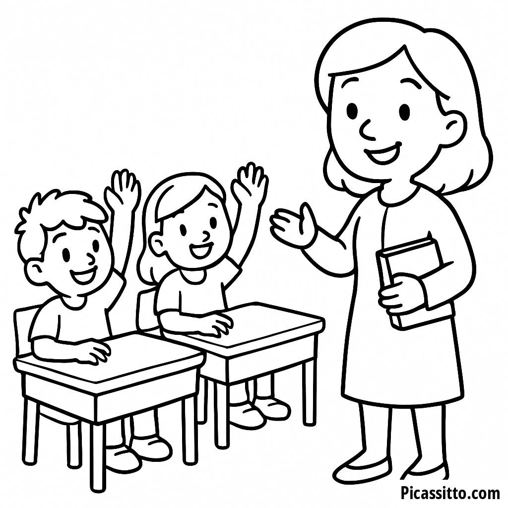 Happy Students Coloring Page