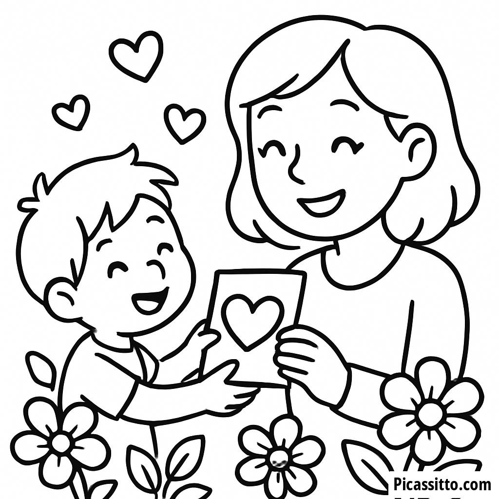 Herzerwärmende Malvorlage zum Muttertag