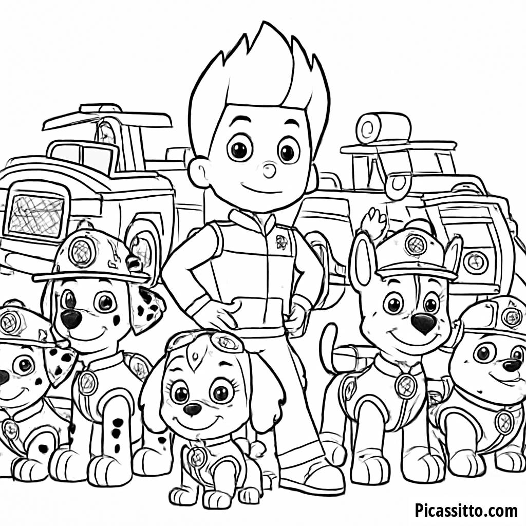 Heroische Paw Patrol Team Malvorlage