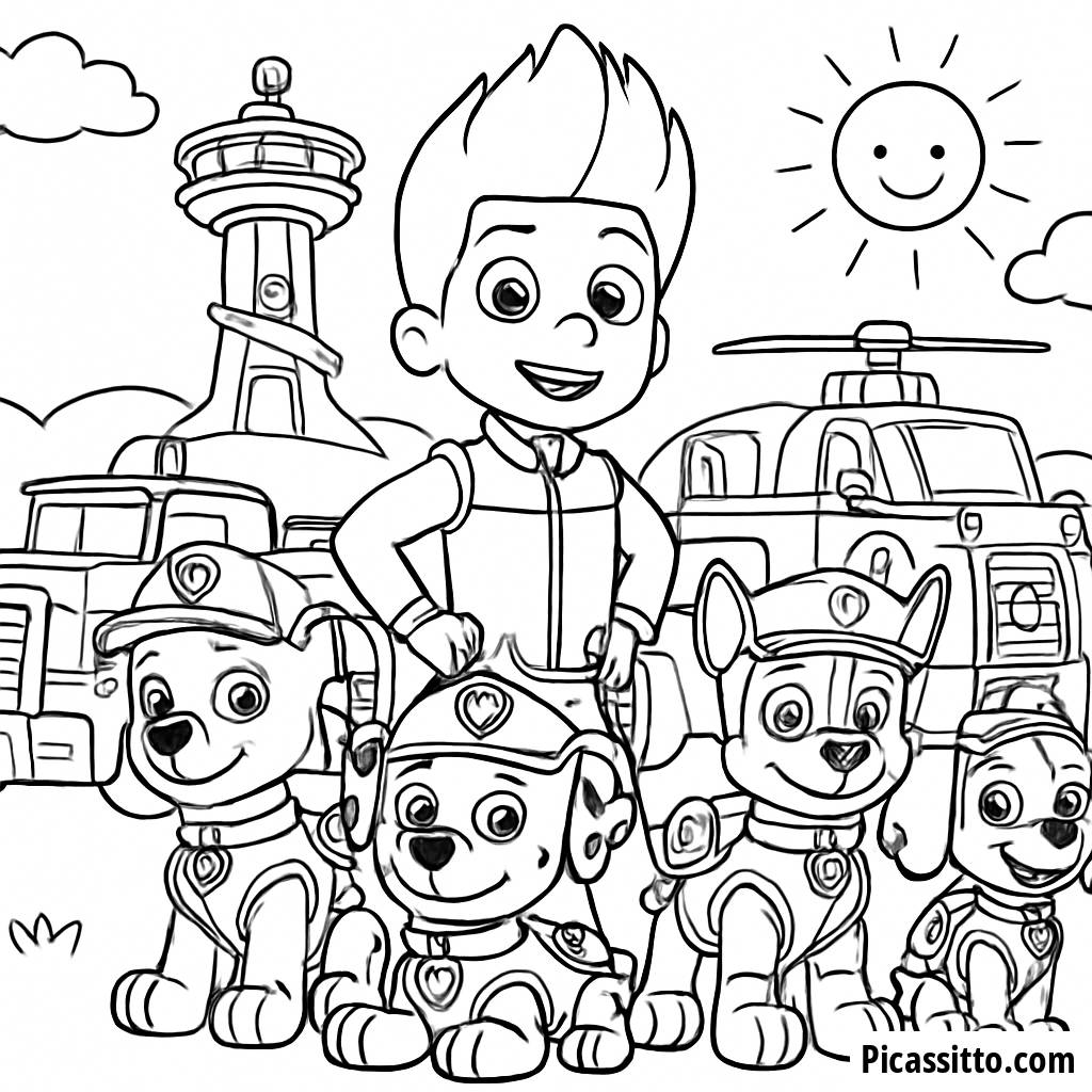 Heroisches Paw Patrol Team Malvorlage