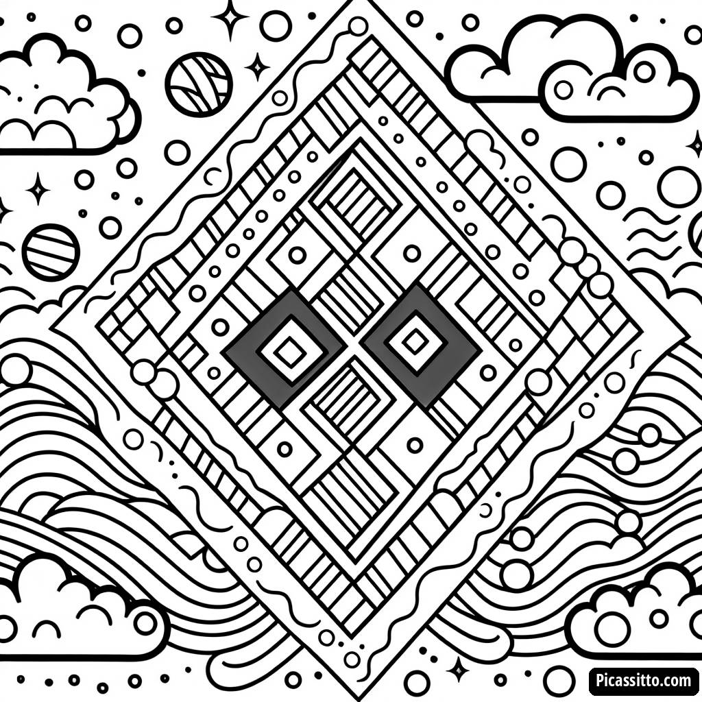 Interlocking Diamonds Coloring Page