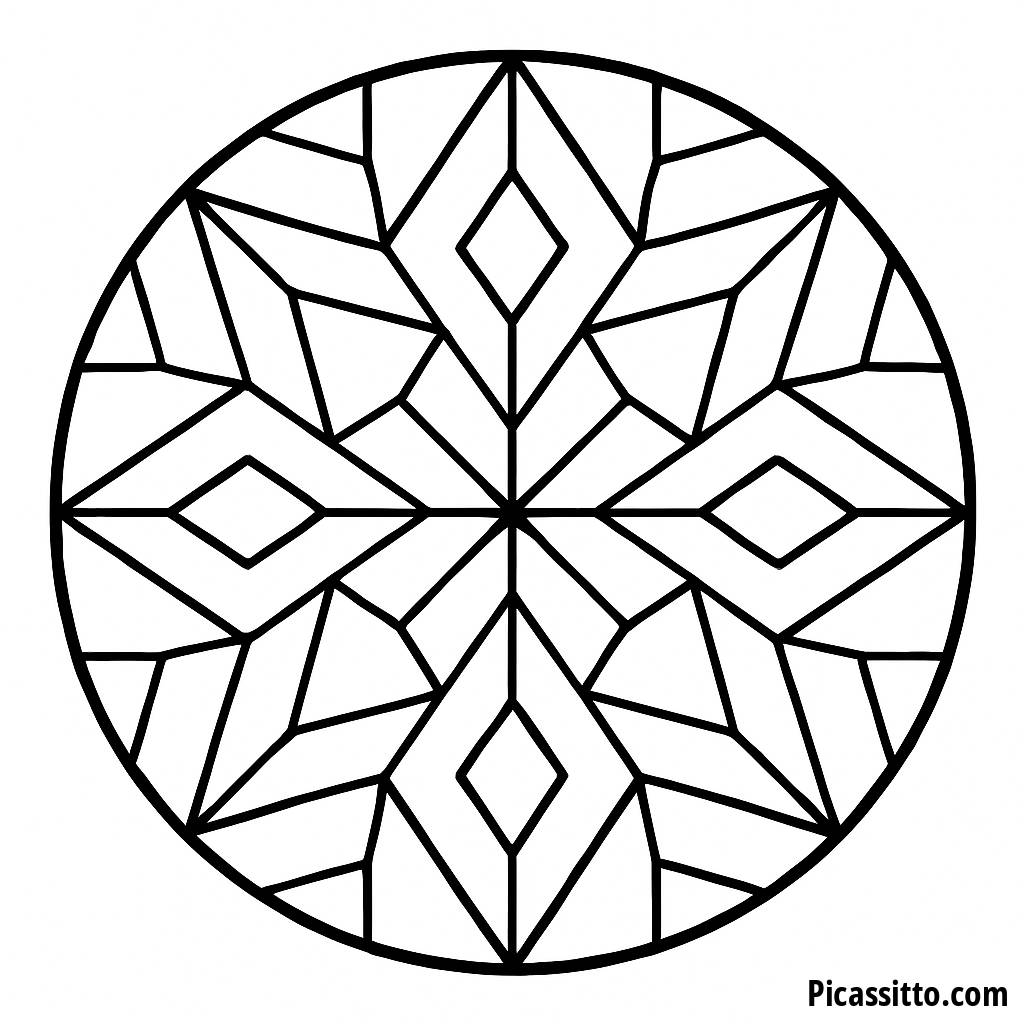 Página para Colorir com Triângulos e Diamantes Intricados