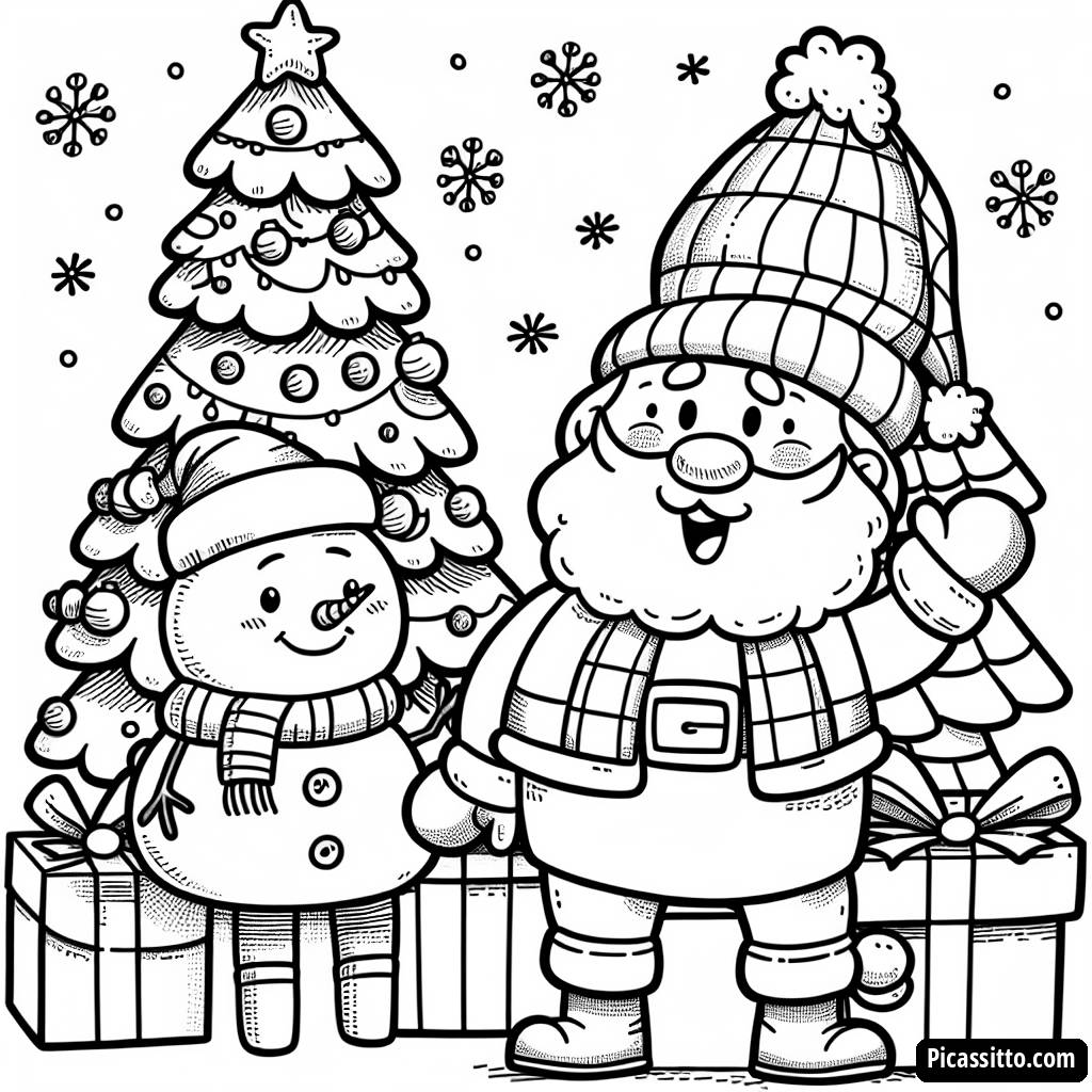 Fröhliche Weihnachtsmann Malvorlage