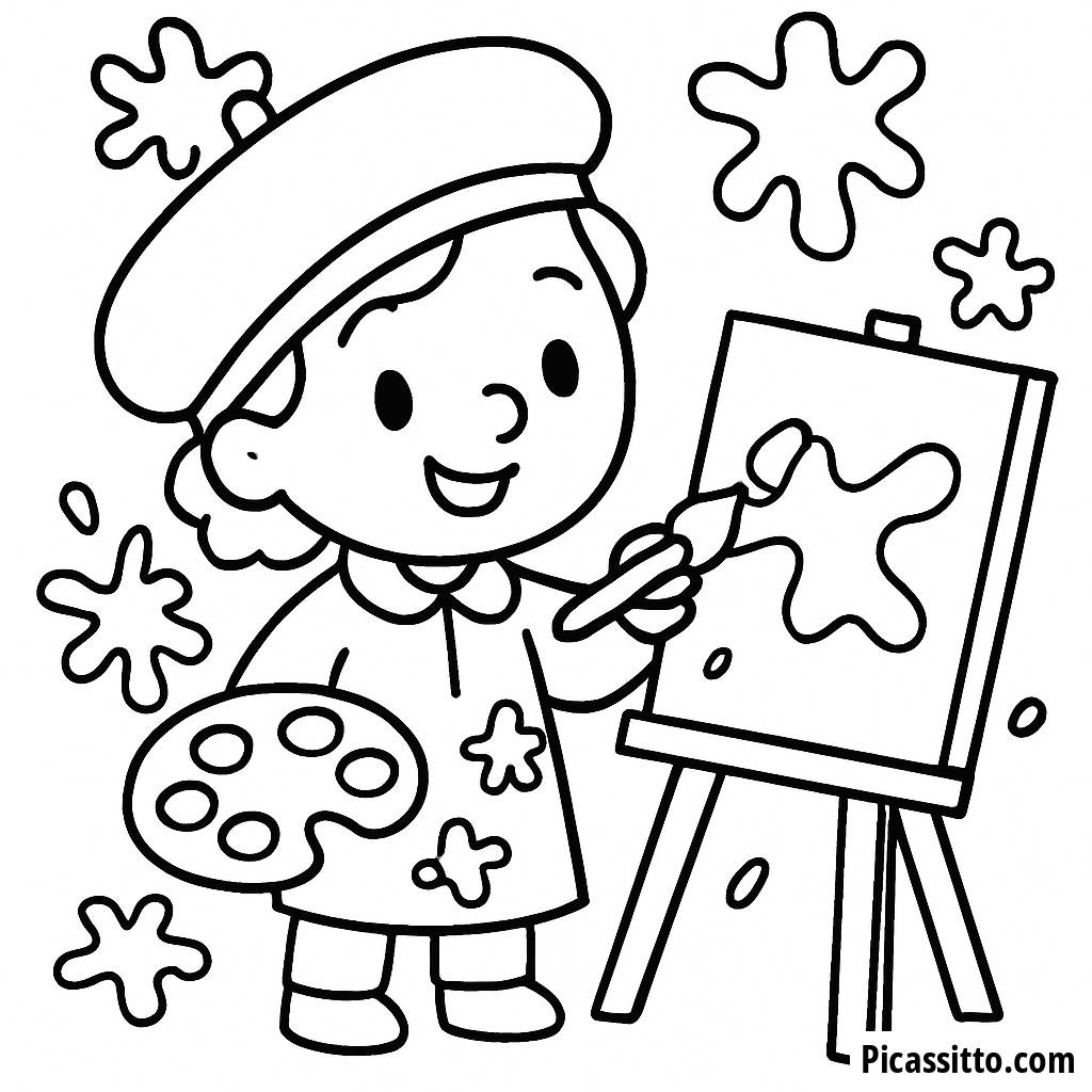 Joyful Artist Coloring Page
