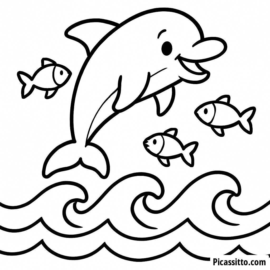 Joyful Dolphin Coloring Page