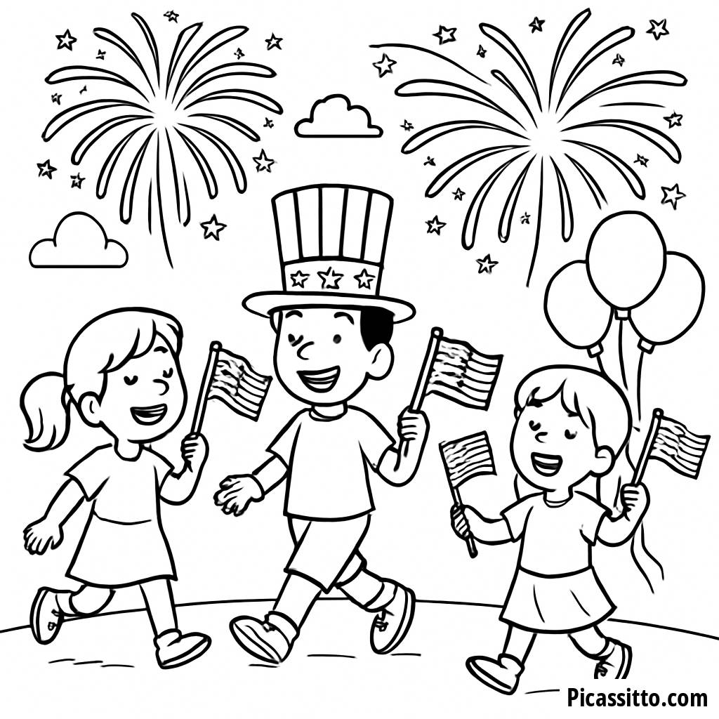 Fröhliche Parade Malvorlage