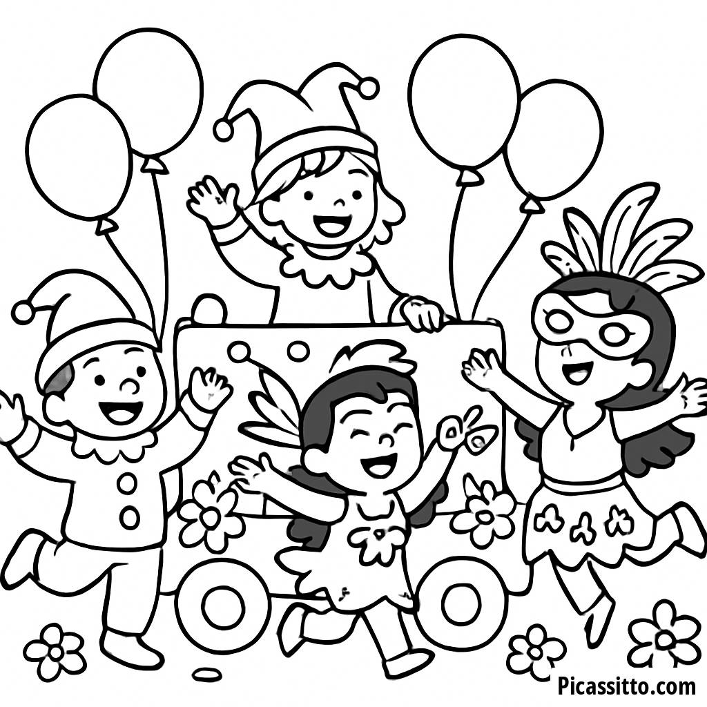 Joyful Parade Float Coloring Page