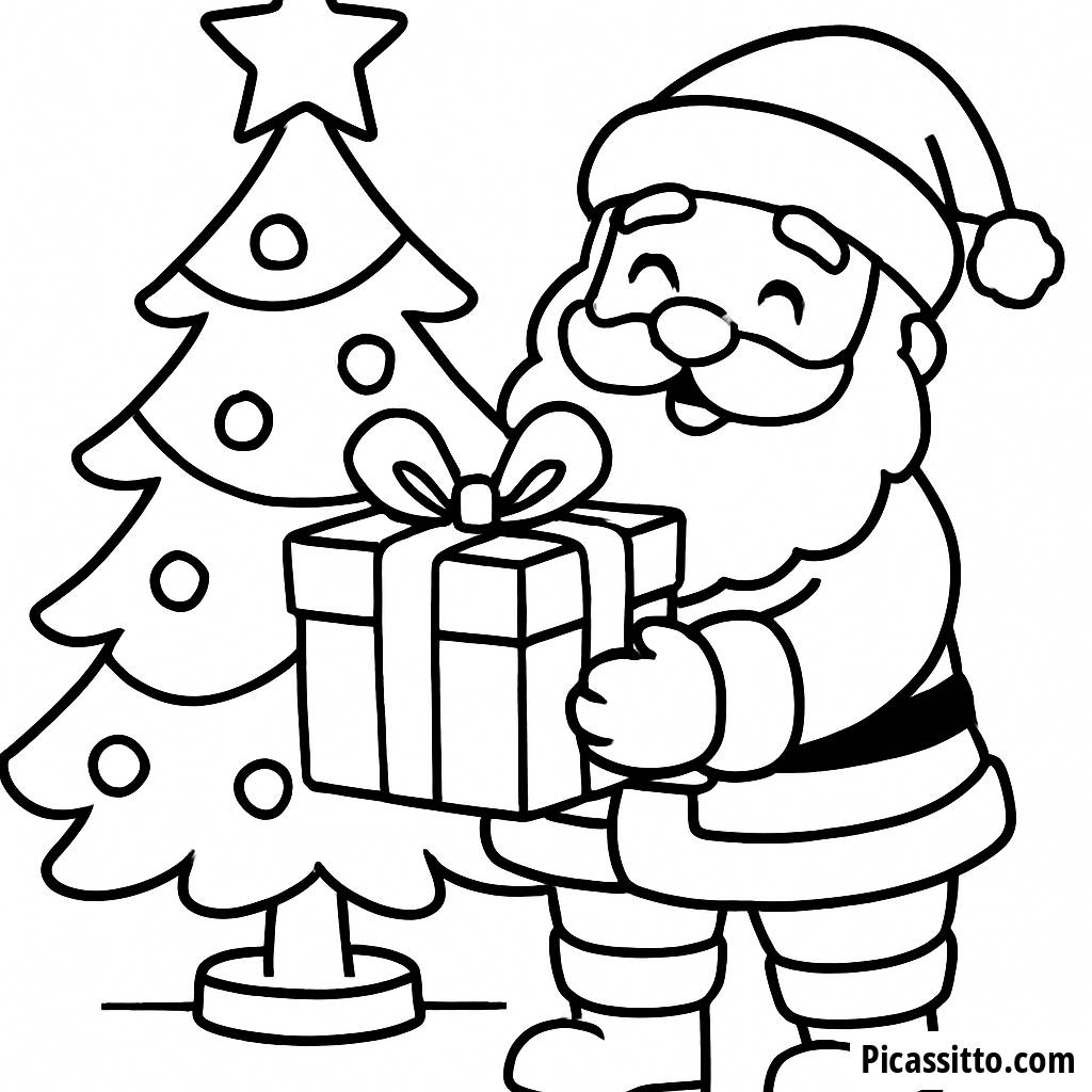 Fröhliche Weihnachtsmann Ausmalbild