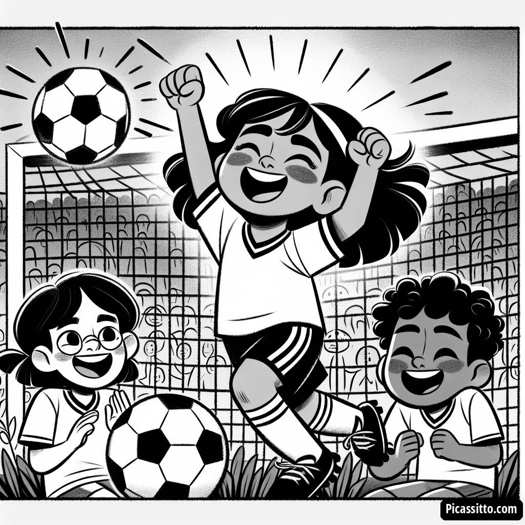 Раскраска: Счастливый Гол в Футболе