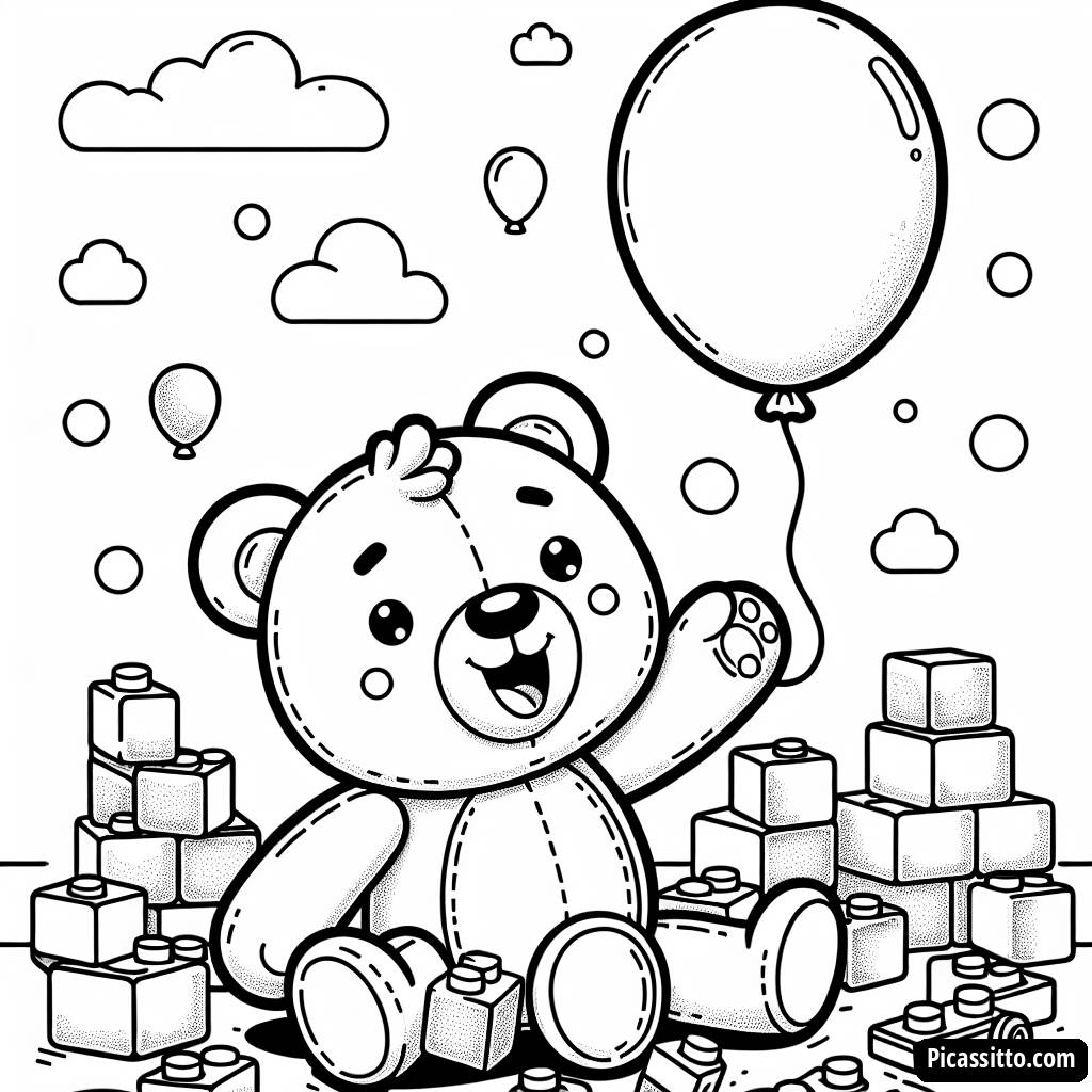 Раскраска Радостного Мишки