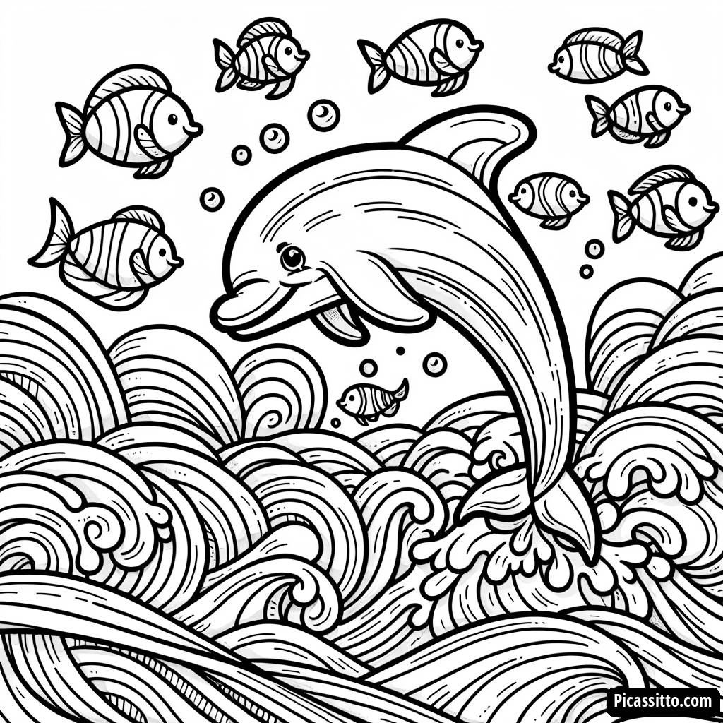 Раскраска Прыгающего Дельфина